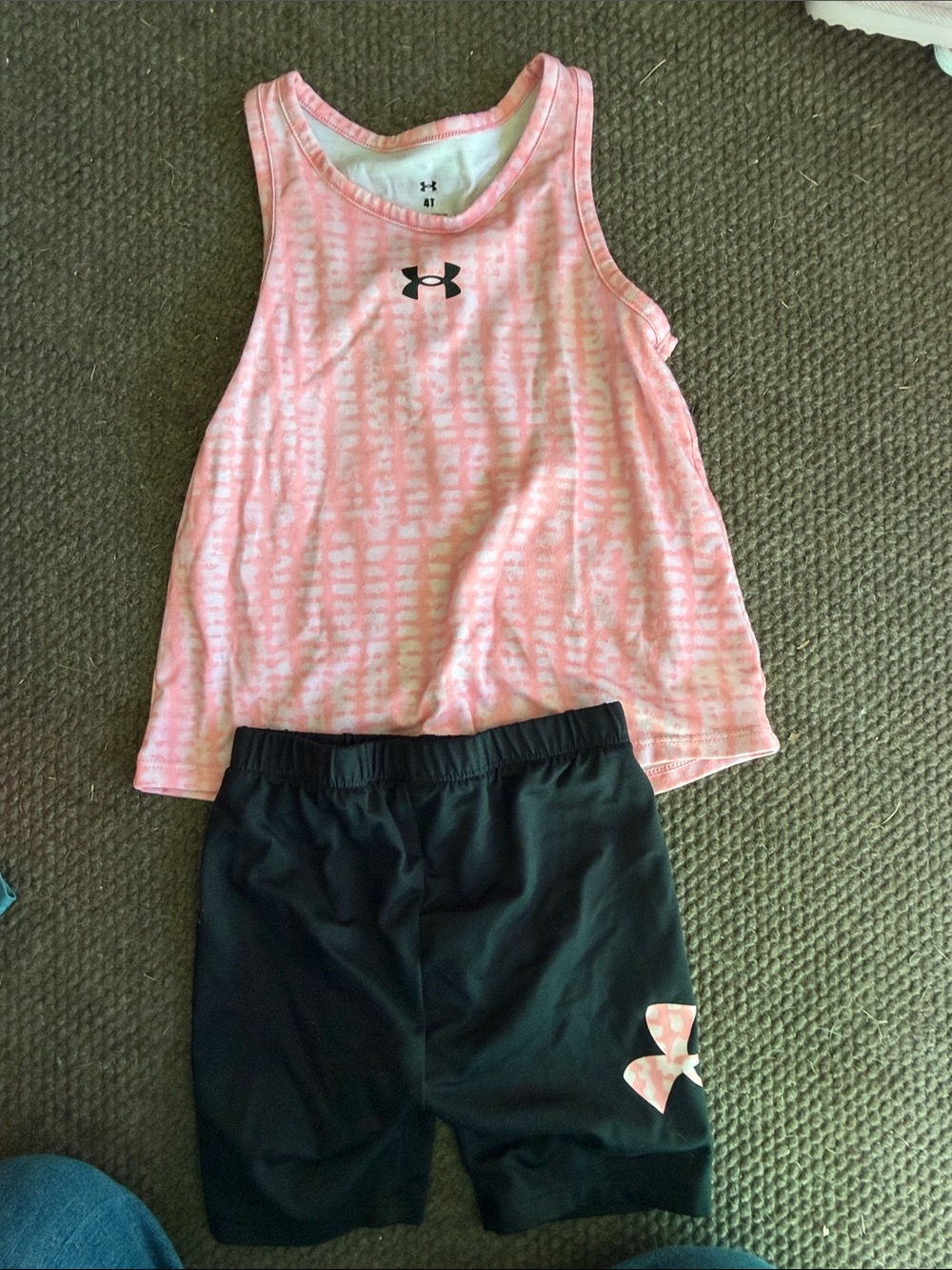 Under Armour Girls Pink Patterned Athletic Tank